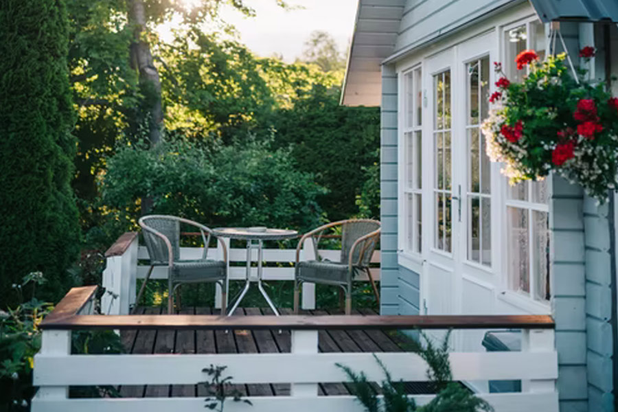 Exterior view of home porch